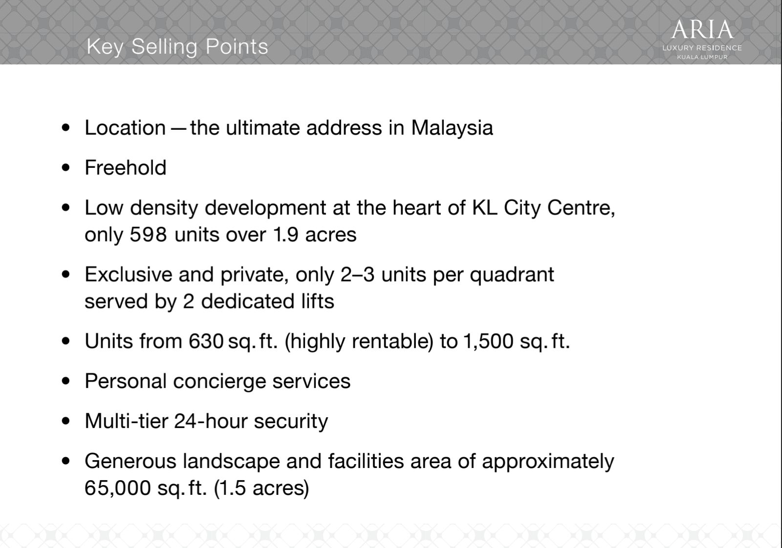 Aria KLCC 宣传册 12